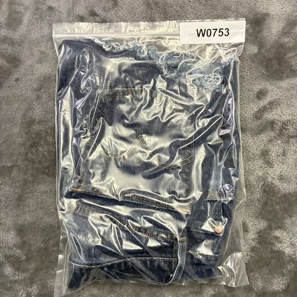 Levi's Premium 501 90's Shorts Womens Sz.25 Blue Button Fly Raw Hem High Rise - Picture 10 of 10